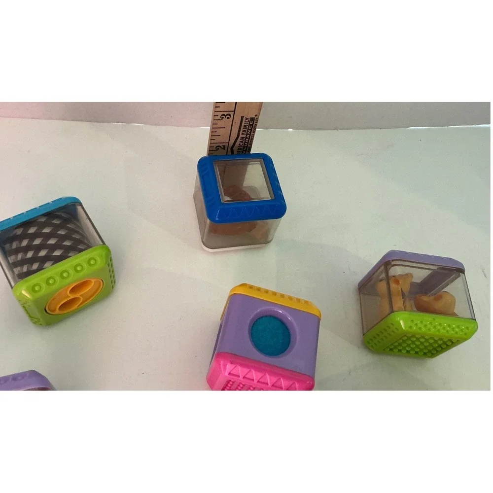 Fisher-Price Vintage Peek-a-Blocks Activity Sensory Building Blocks Set of 9